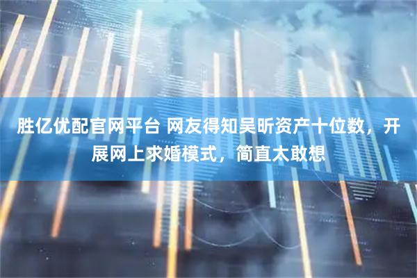 胜亿优配官网平台 网友得知吴昕资产十位数，开展网上求婚模式，简直太敢想