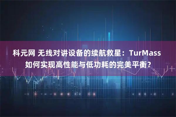 科元网 无线对讲设备的续航救星：TurMass 如何实现高性能与低功耗的完美平衡？